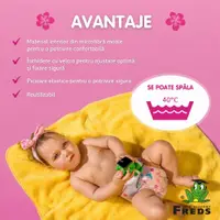 Scutec reutilizabil pentru inot bebelusi Freds Swim Academy roz, marimea 2, 9-16 kg