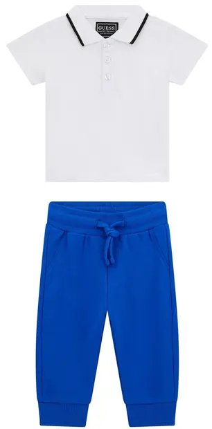 Set de 2 piese Guess - Tricou cu guler și pantaloni, multicolor, 24 luni