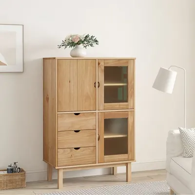 vidaXL Dulap înalt OTTA, 85x43x125 cm, lemn masiv de pin