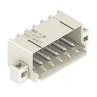 THT male header; 1.4 mm Ø solder pin; angled; clamping collar; Pin spacing 5 mm; 2-pole; light gray