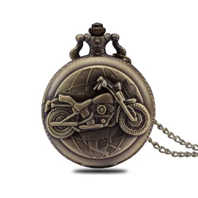 Ceas de buzunar Pava CS130, model Retro Vintage, motorbike style