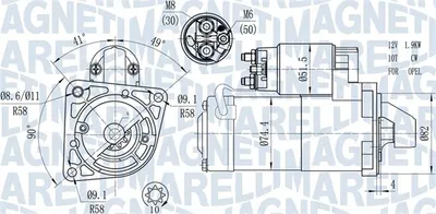 Electromotor (12v, 1,9kw) Potrivit Opel Astra H, Astra H Gtc, Astra H Kombi, Astra J, Astra J Gtc, Insignia A, Insignia a Country, Vectra C, Vectra C Gts, Zafira B, Zafira C 1.9d 2.0d 04.04