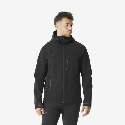 Geacă Protecție antivânt Softshell Trekking MT500 Negru Bărbați