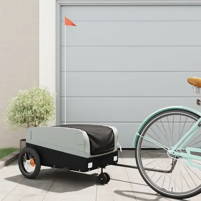 Gossi remorca pentru biciclete, negru si gri, 30 kg, fier