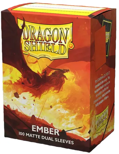 Protecții pentru cărți de joc Dragon Shield Dual Sleeves - Matte Ember (100 buc.)