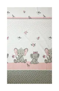Lenjerie patut cu 5 piese 120x60 cm ElefantBirds Roz