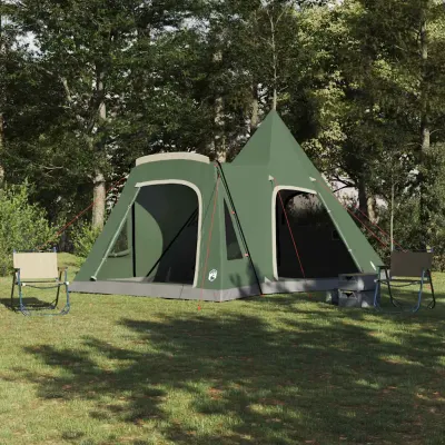 vidaXL Cort Teepee pentru 5 Persoane 5 persoană Verde
