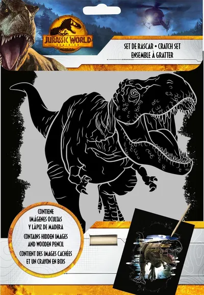 Set de cărți de răzuit cu licență pentru copii - Jurassic World