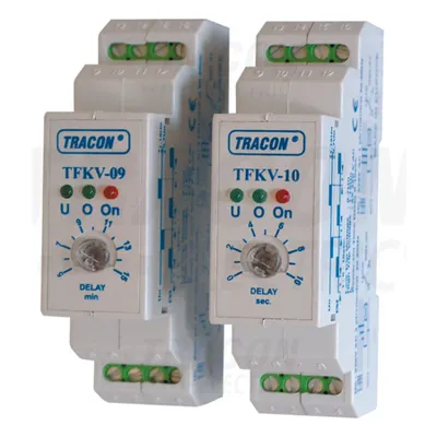 Releu suprav.tens.pentru 1 si 3 faze,cu intarziere reglabila TFKV-09 Umin=160V, 5-15min, 5A/250V AC