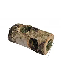 Tunel din lemn natural pentru rozătoare mici VITAPOL S, 10x6,5 cm cu fân