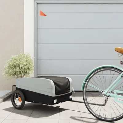 Gossi remorca pentru biciclete, negru si gri, 30 kg, fier