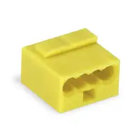MICRO PUSH WIRE® connector for junction boxes; for solid conductors; 0.8 mm Ø; 4-conductor; light gray cover; Surrounding air temperature: max 60°C; yellow