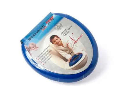 Reductor scaun toaleta pentru copii, buretat, ergonomic, portabil, 28 x 29 cm, Reer albastru