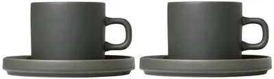 Set 2 cești de cafea Blomus - Pilar, 200 ml, gri-verde