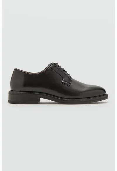 Pantofi derby din piele ecologica - Maro inchis