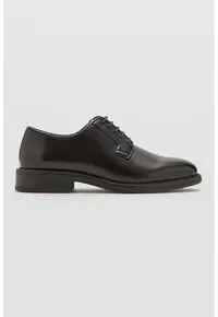 Pantofi derby din piele ecologica - Maro inchis