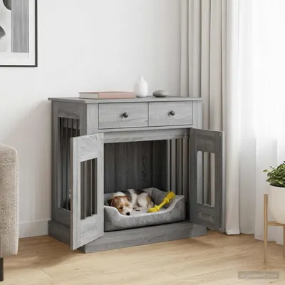 vidaXL Mobilă pentru cușcă de câine Sonoma gri 80 x 47,5 x 80 cm