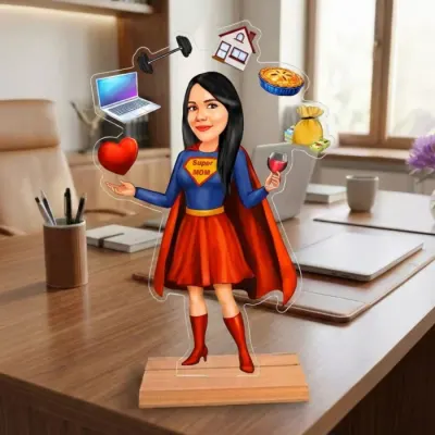 Caricatura pentru Super Mama - Statueta Personalizata tip Trofeu