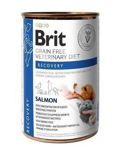 BRIT Veterinary Diet Recovery Salmon hrana caini si pisici in convalescenta 400 g
