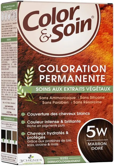 3 Chenes Color & Soin Vopsea de păr , 5W Culoare maro auriu