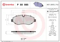 Set placute frana fata Brembo P 50 085 Mercedes EQV, Vito, Viano, Sprinter, V-Class, VW Crafter