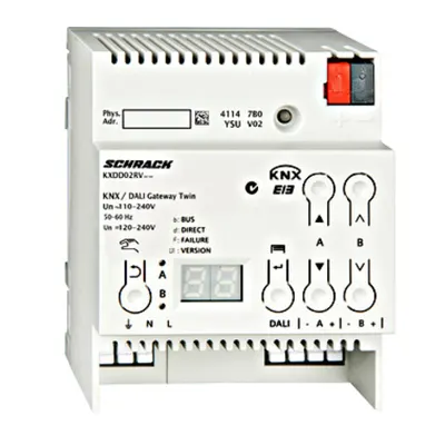 Twin Gateway KNX/DALI, pt.max. 2 x 64 DALI-EVG
