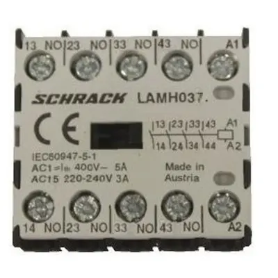 Micro contactor auxiliar 4ND, 3A, 24V c.c.