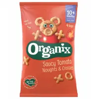 Snack ecologic Bio din Porumb si Rosii (X si O) 10+ luni, Organix | 4 X 15 g