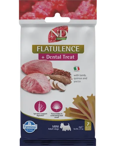 FARMINA N&D Quinoa Dental Treat Flatulence Mini 60 g gustare dentara pentru caini de talie mica