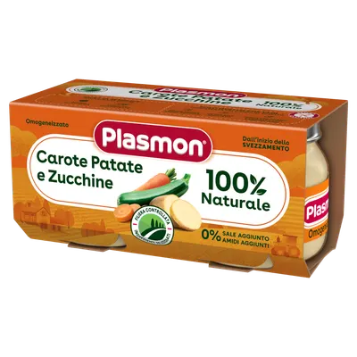 Piure morcov, cartof, dovlecel fara gluten, 2 x 80g, Plasmon