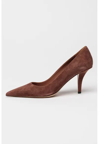 Pantofi din piele intoarsa Jessica Pump - Maro inchis
