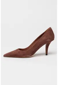 Pantofi din piele intoarsa Jessica Pump - Maro inchis