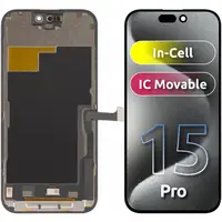 Display cu Touchscreen ZY pentru Apple iPhone 15 Pro, cu Rama, Versiune LCD In-Cell IC Movable, Negru