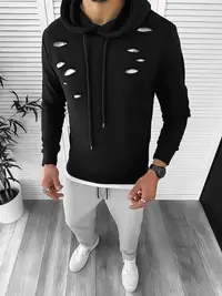 Hanorac barbati negru slim fit 2728 44-2