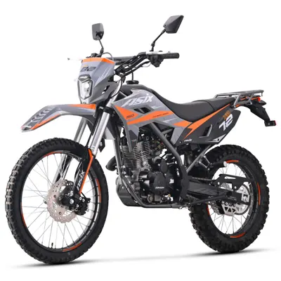 Motocicleta Cross Enduro Asix XB72 A1, 150cc, roti 21 18, culoare gri portocaliu, pornire electrica