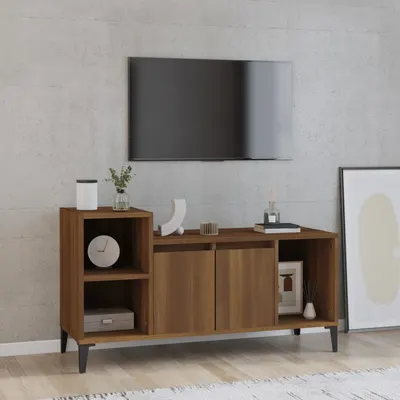 vidaXL Comodă TV, stejar maro, 100x35x55 cm, lemn prelucrat