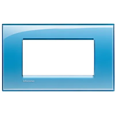 Placa ornament ,7 module, albastra, living light, BTICINO