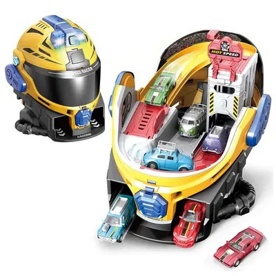 Set de joaca casca transformabila in pista cu masinute