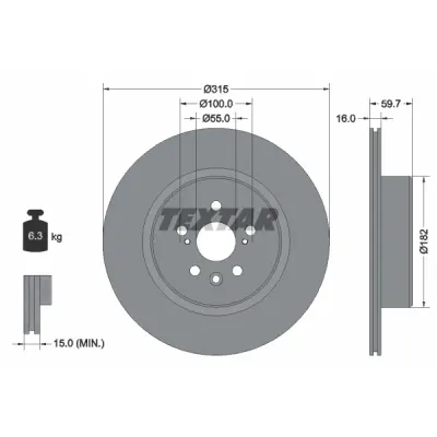 Disc frana TEXTAR 92169503