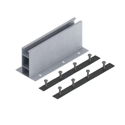 Mini-sină 340 mm, &icirc;nălțime 100 mm, cu 2 benzi EPDM și 4 șuruburi autoforante M10-6,3&times;38