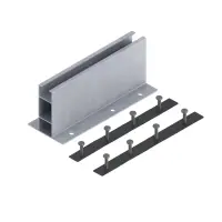 Mini-sină 340 mm, &icirc;nălțime 100 mm, cu 2 benzi EPDM și 4 șuruburi autoforante M10-6,3&times;38