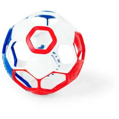 Oball Rattle Goals™ minge senzorială Red, White & Blue 0m+ 1 buc