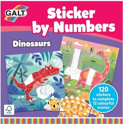 Pictează după numere cu stickere Galt - Dinozaurii