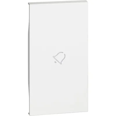 Tasta iluminabila simbol sonerie 2 module Bticino Living Now KW01M2D, alb