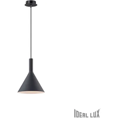 Pendul Cocktail, 1 bec, dulie E14, D:200mm, H:320/1250mm, Negru