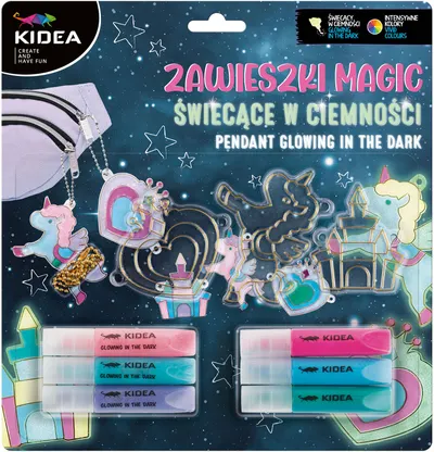 Set creativ cu pandantive Kidea - Magia, strălucește în întuneric