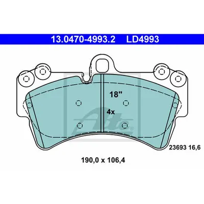 Set placute frana, frana disc ATE 13.0470-4993.2
