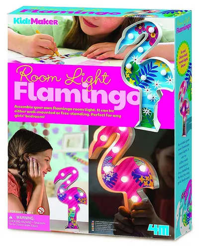 4M Kidz Maker Creative Kit - DIY, Lampă decorativă, flamingo