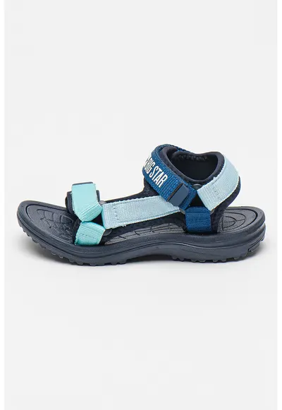Sandale cu velcro - Albastru aquamarin/Bleumarin