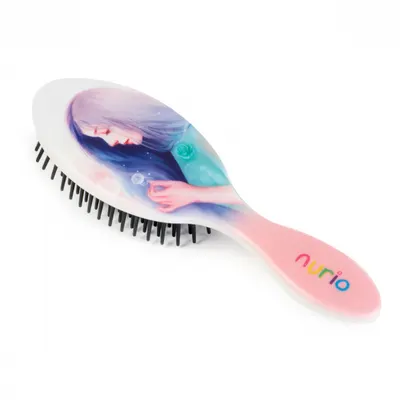 Perie de Par pentru Copii cu Fetita 16.5 cm Alb - Nurio